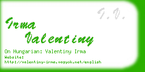 irma valentiny business card